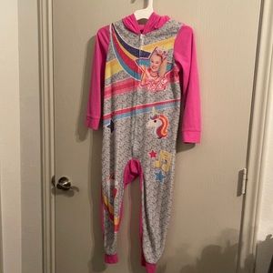 Jojo Siwa Colorful Pink & Gray Zip-up Onesie
